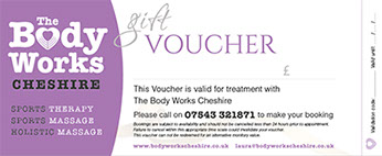 Gift Vouchers from the Body Works Cheshire